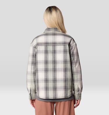 Women's Dolores Insulated Flannel Shacket, Color: White Sage Starlights Plaid, image 14