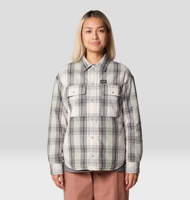 Women's Dolores Insulated Flannel Shacket, Color: White Sage Starlights Plaid, image 13