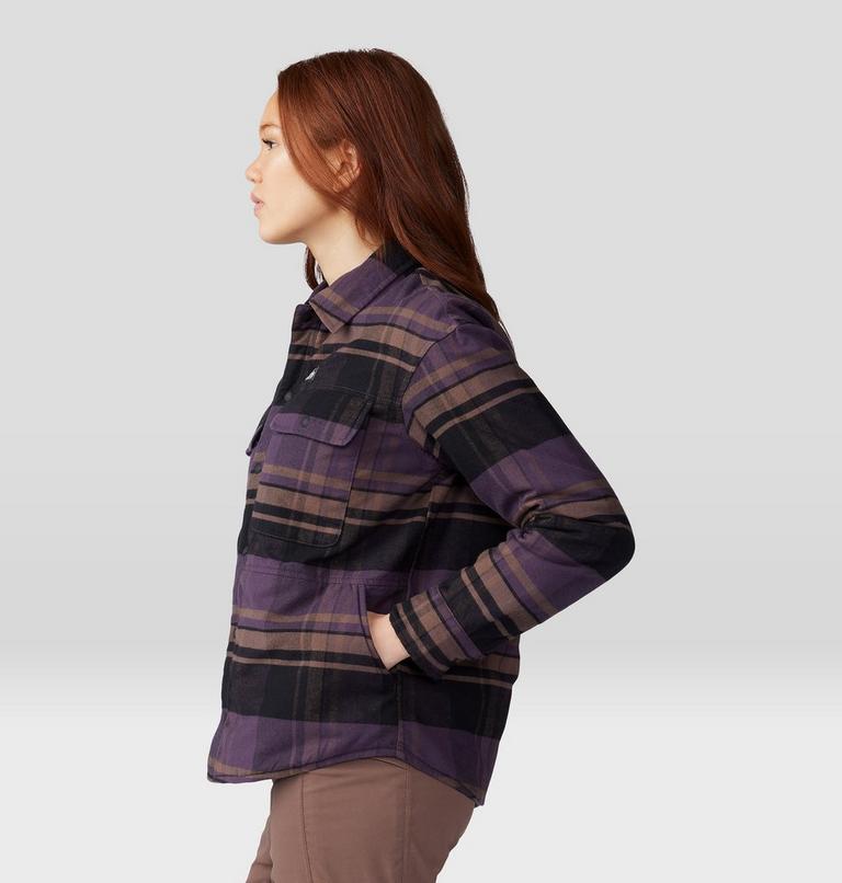 Women's Dolores Insulated Flannel Shacket, Color: Blurple, image 3