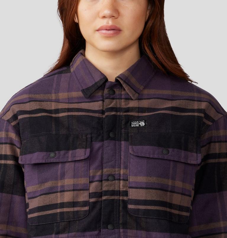 Women's Dolores Insulated Flannel Shacket, Color: Blurple, image 4