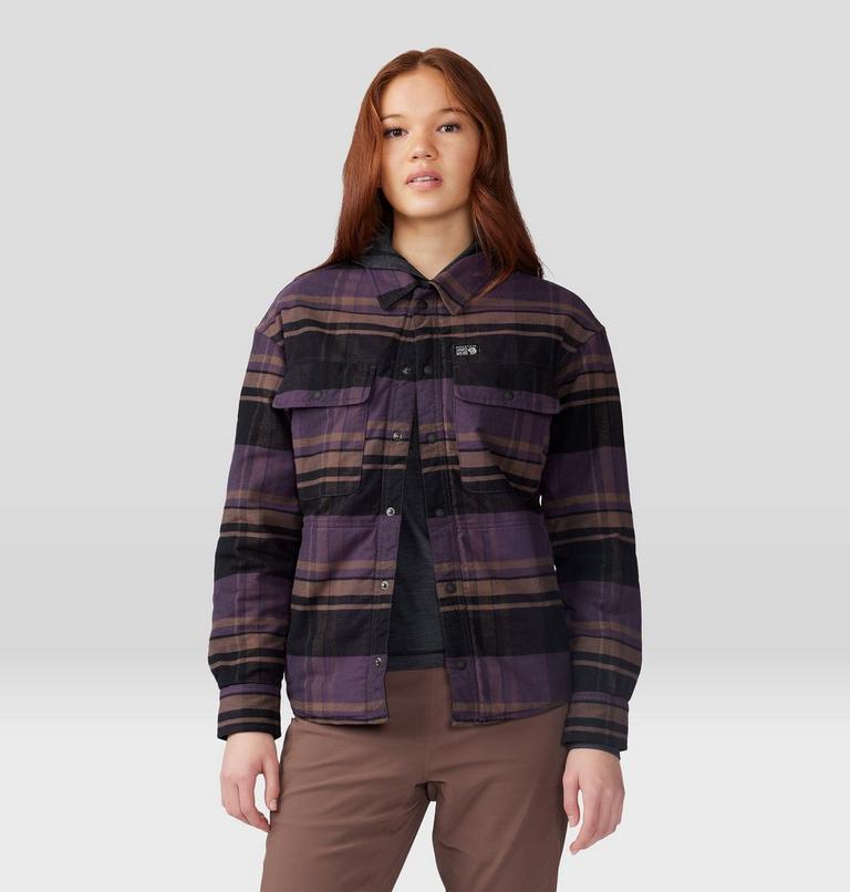 Women's Dolores Insulated Flannel Shacket, Color: Blurple, image 5