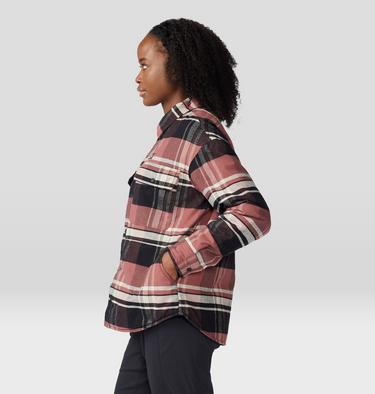 Women's Dolores Insulated Flannel Shacket, Color: Clay Earth, image 23