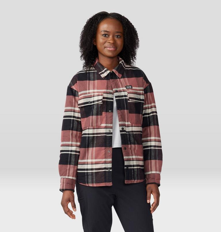 Women's Dolores Insulated Flannel Shacket, Color: Clay Earth, image 7