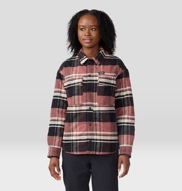 Women's Dolores Insulated Flannel Shacket, Color: Clay Earth, image 21