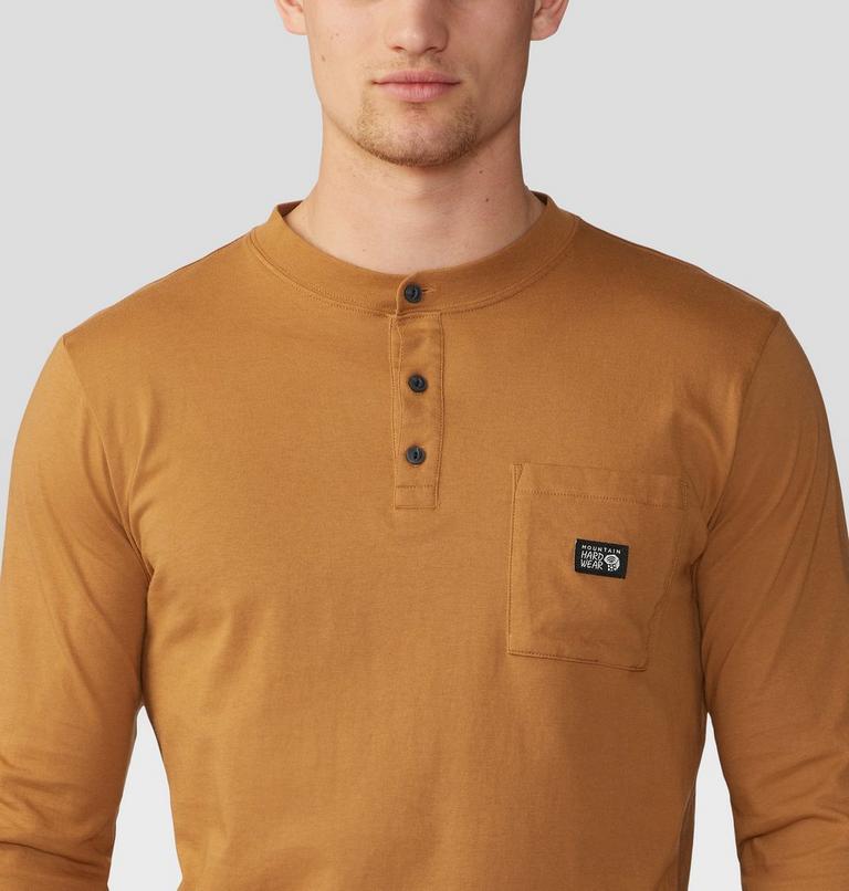 Men's Cotton Ridge Long Sleeve Henley, Color: Copper Clay, image 4