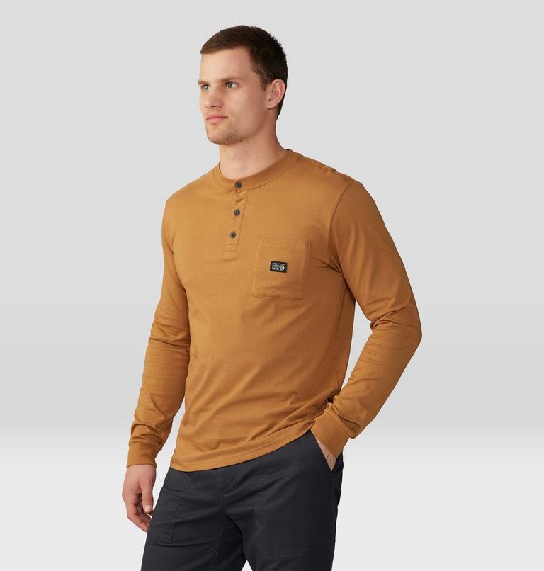 Men's Cotton Ridge Long Sleeve Henley, Color: Copper Clay, image 5