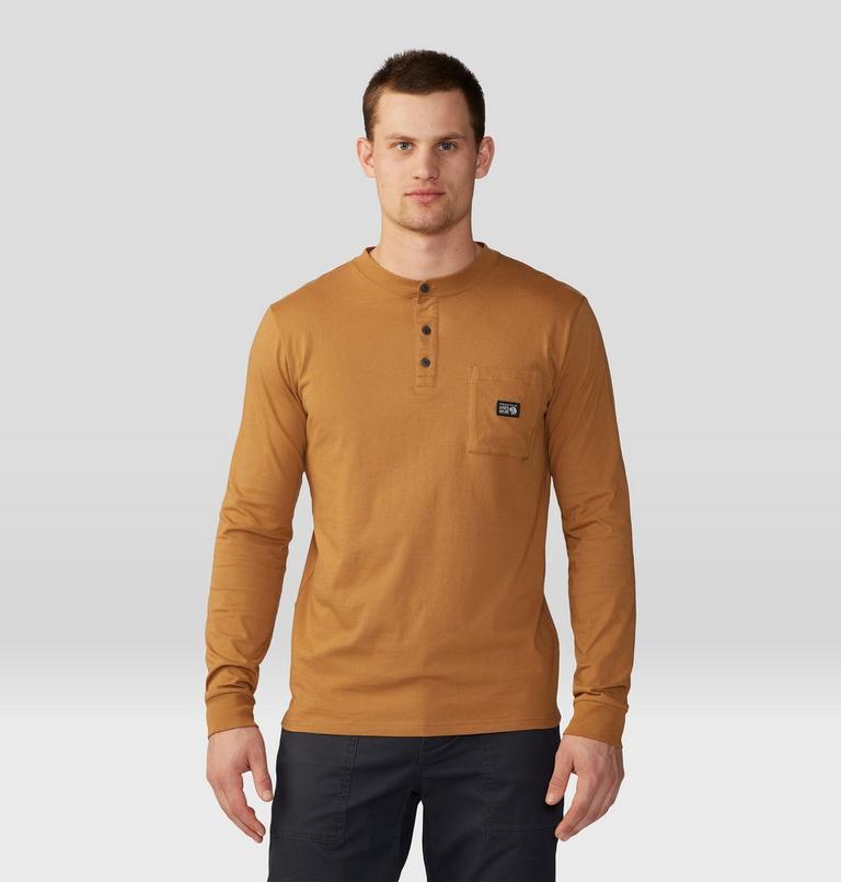 Men's Cotton Ridge Long Sleeve Henley, Color: Copper Clay, image 1
