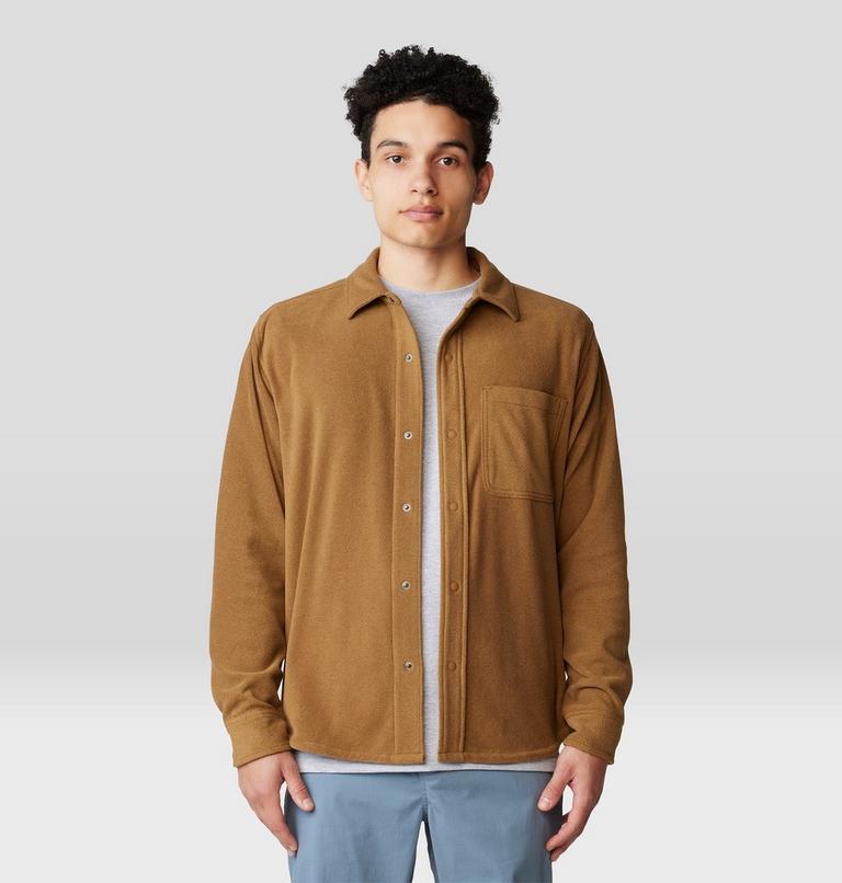 Men's Microchill Long Sleeve Shirt, Color: Golden Brown Heather, image 1
