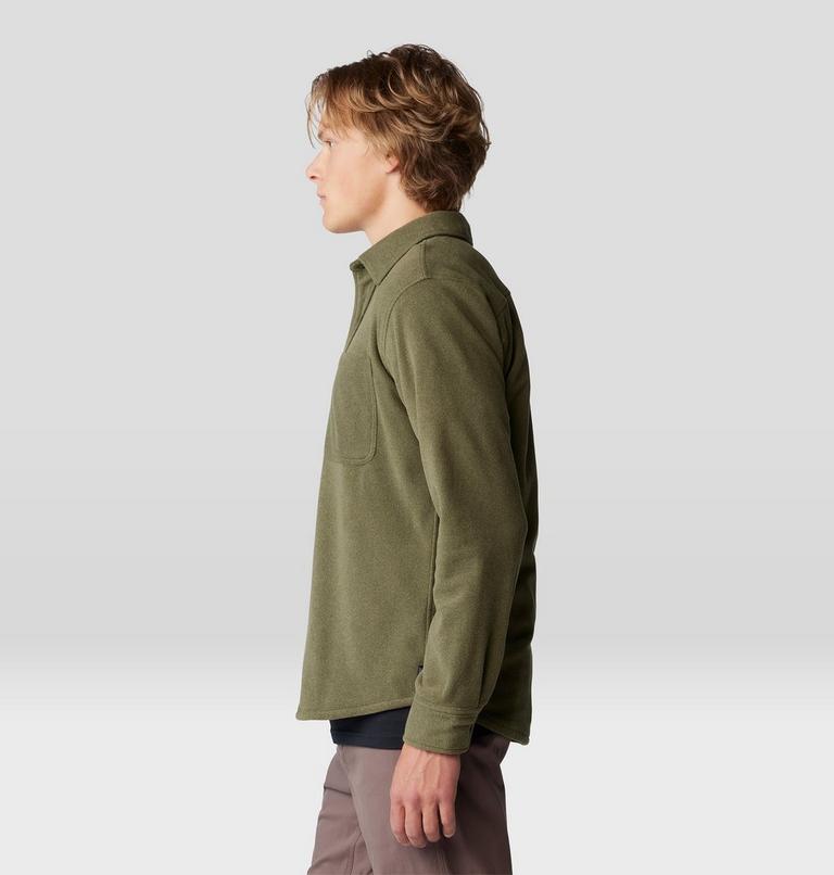 Men's Microchill Long Sleeve Shirt, Color: Combat Green Heather, image 3
