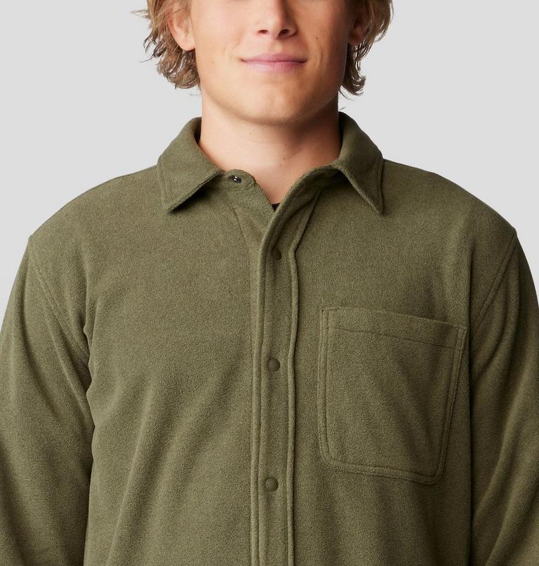 Men's Microchill Long Sleeve Shirt, Color: Combat Green Heather, image 4