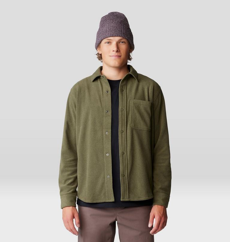Men's Microchill Long Sleeve Shirt, Color: Combat Green Heather, image 5