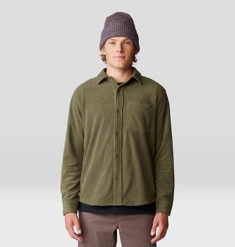 Men's Microchill Long Sleeve Shirt, Color: Combat Green Heather, image 1
