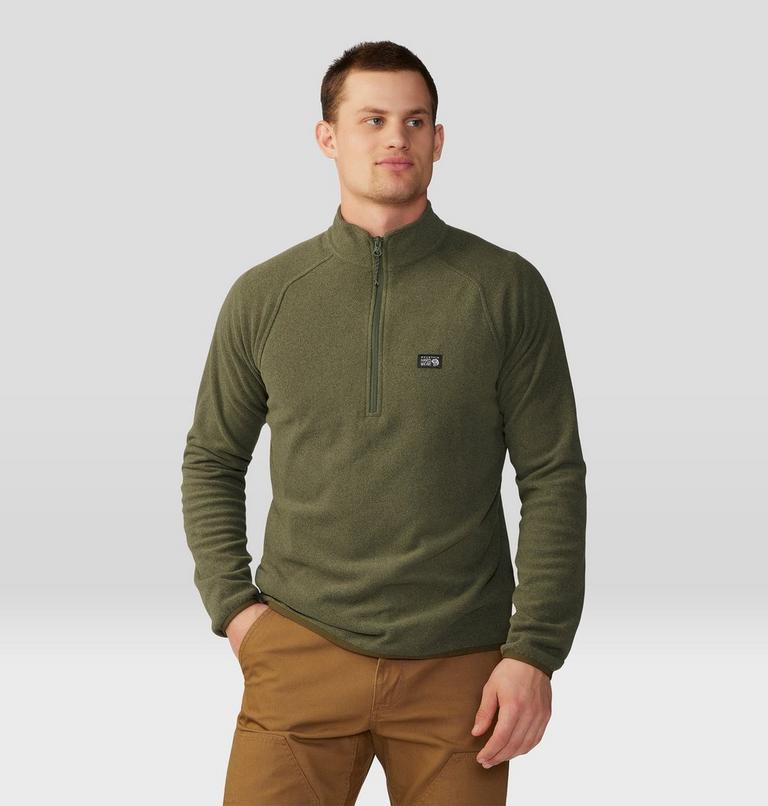 Chandail avec fermeture éclair 1/4 Microchill Homme, Color: Surplus Green Heather, image 1