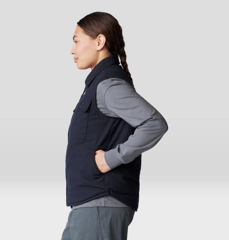 Women's Dolores Insulated Flannel Vest, Color: Black, image 3