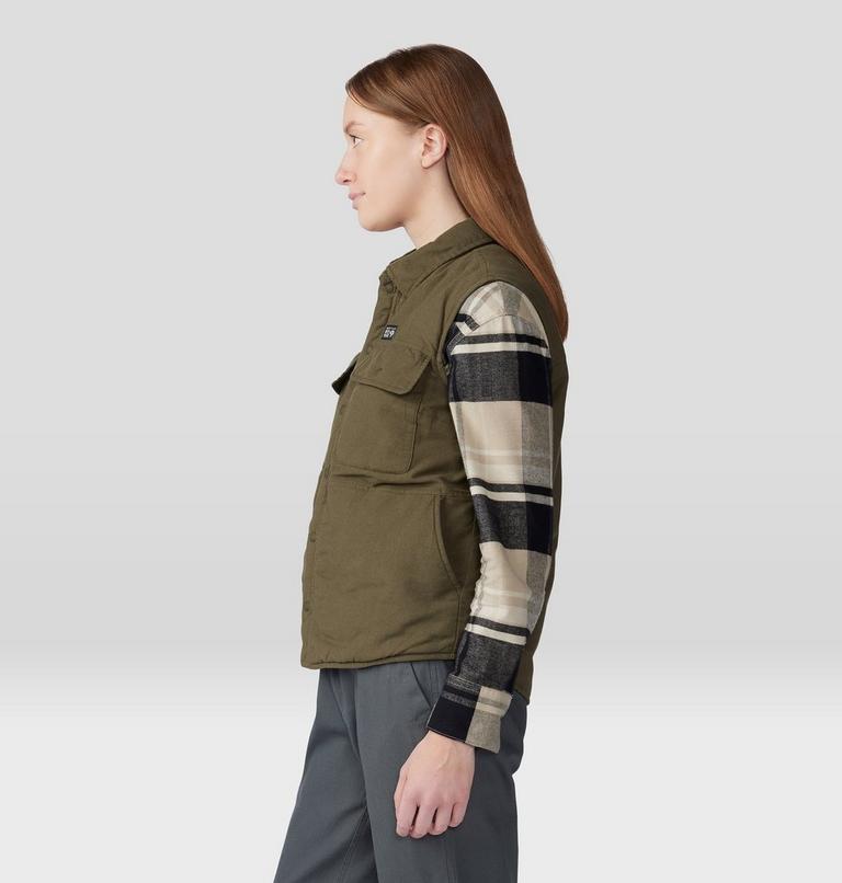 Women's Dolores Insulated Flannel Vest, Color: Dark Pine, image 3
