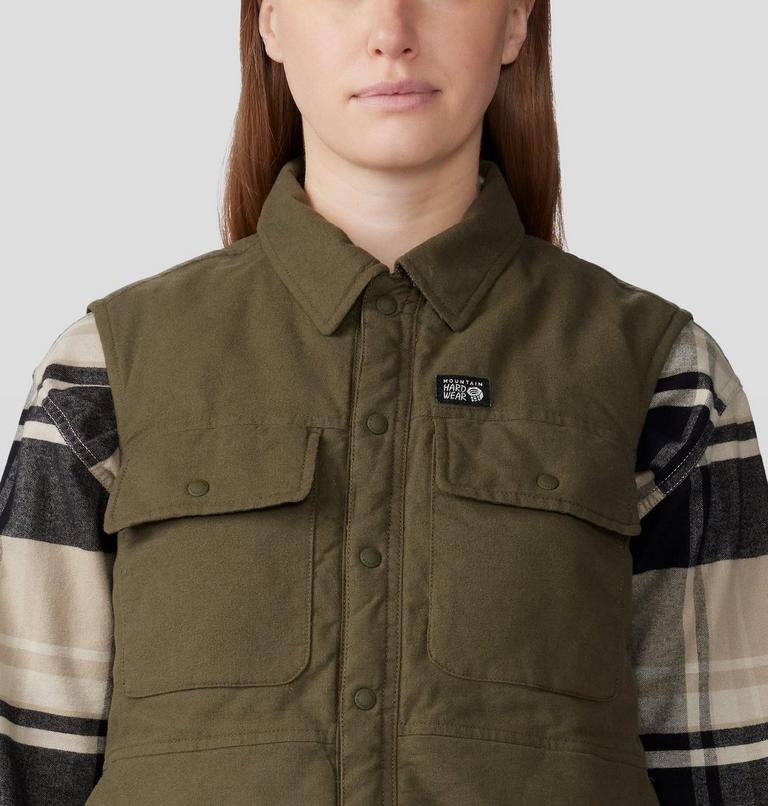 Women's Dolores Insulated Flannel Vest, Color: Dark Pine, image 4