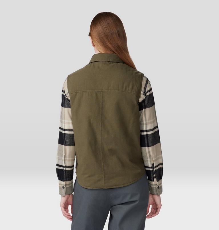 Women's Dolores Insulated Flannel Vest, Color: Dark Pine, image 2