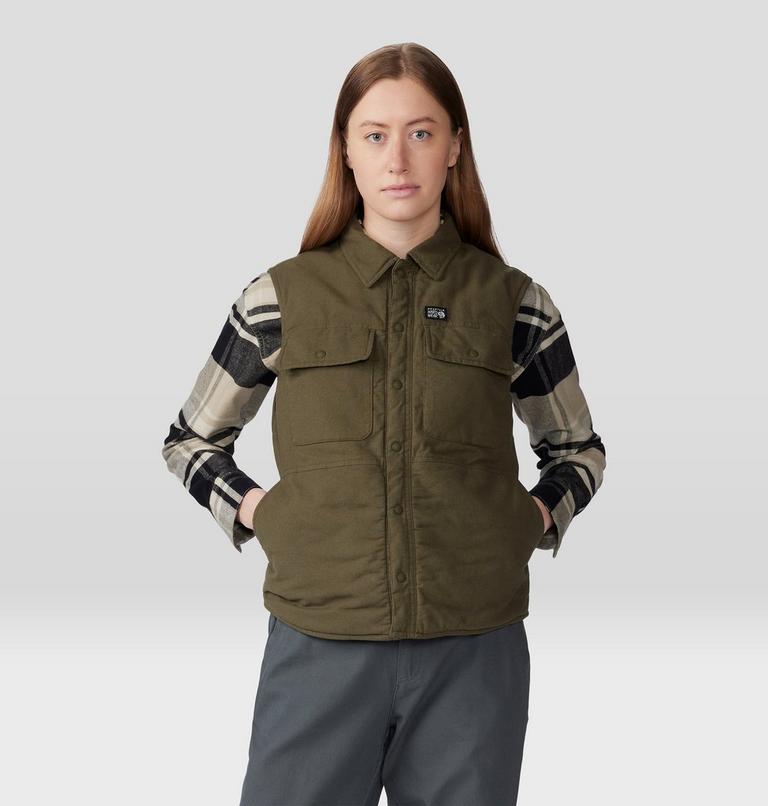 Women's Dolores Insulated Flannel Vest, Color: Dark Pine, image 1