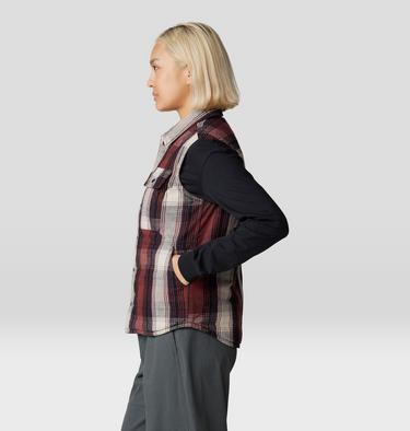 Women's Dolores Insulated Flannel Vest, Color: Pluot Starlights Plaid, image 3