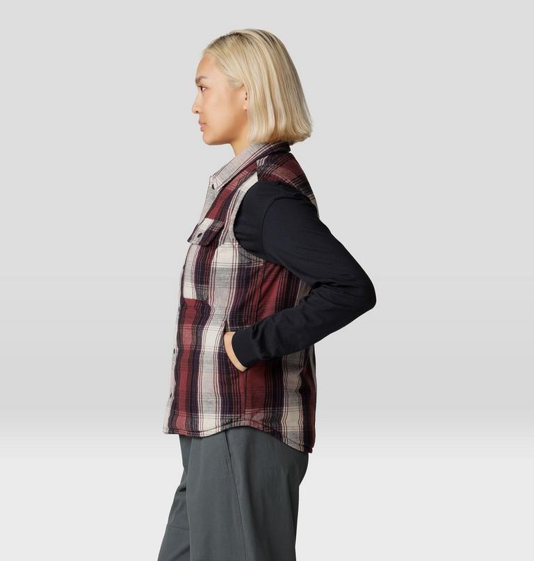 Women's Dolores Insulated Flannel Vest, Color: Pluot Starlights Plaid, image 3