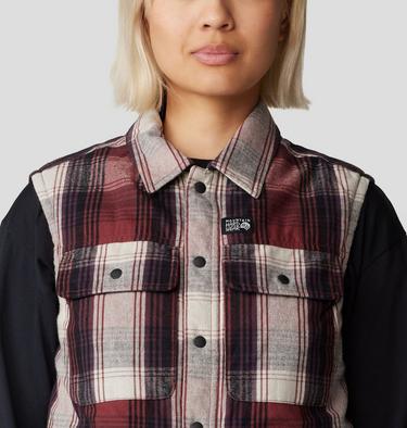 Women's Dolores Insulated Flannel Vest, Color: Pluot Starlights Plaid, image 4