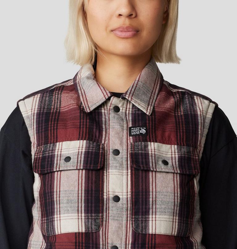 Women's Dolores Insulated Flannel Vest, Color: Pluot Starlights Plaid, image 4
