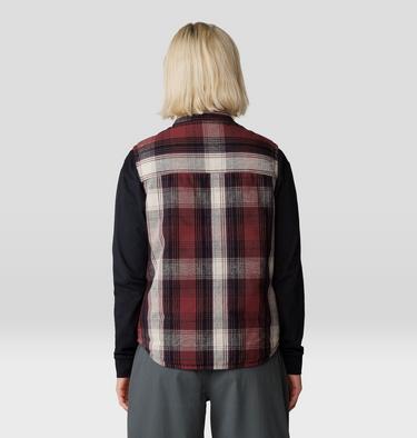 Women's Dolores Insulated Flannel Vest, Color: Pluot Starlights Plaid, image 2