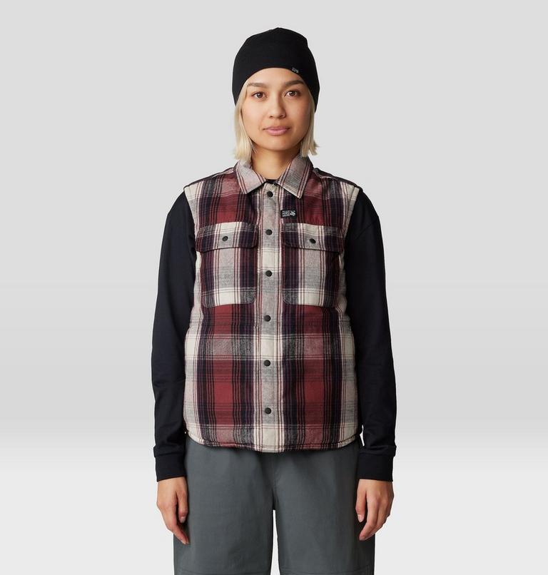 Women's Dolores Insulated Flannel Vest, Color: Pluot Starlights Plaid, image 1