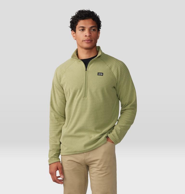 Men's Summit Grid 1/2 Zip, Color: Light Cactus, image 5