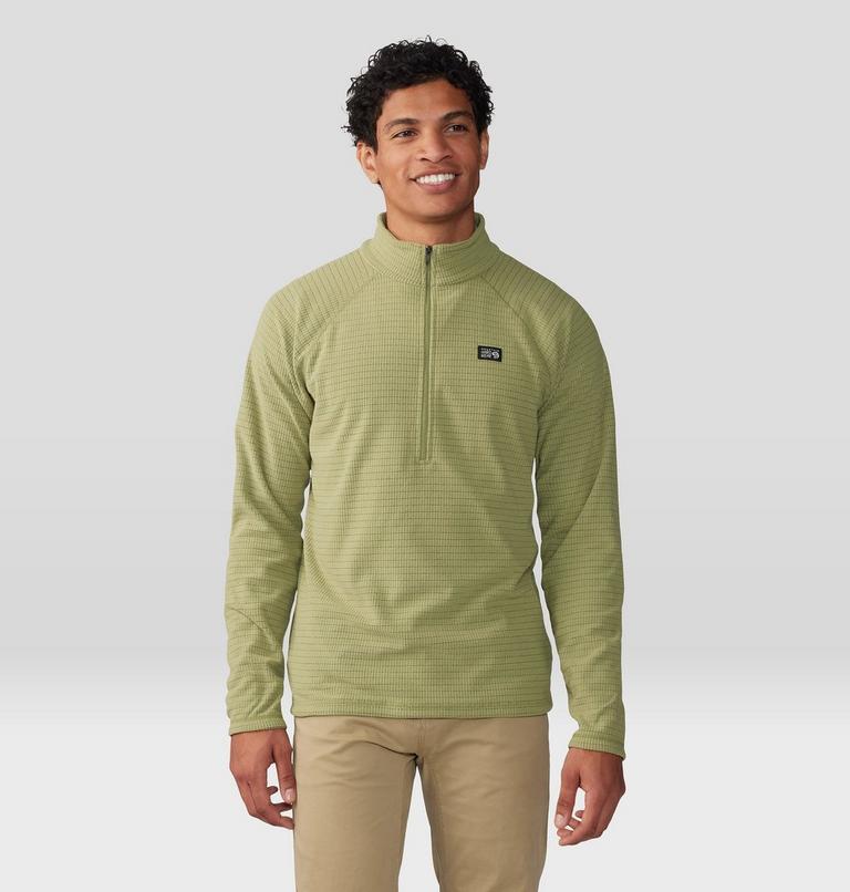 Men's Summit Grid 1/2 Zip, Color: Light Cactus, image 1