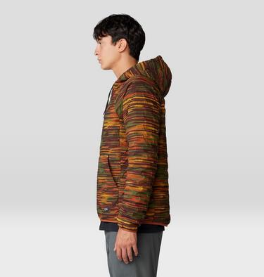 Men's Stretchdown Light Pullover Hoody, Color: Iron Oxide Stria Print, image 11