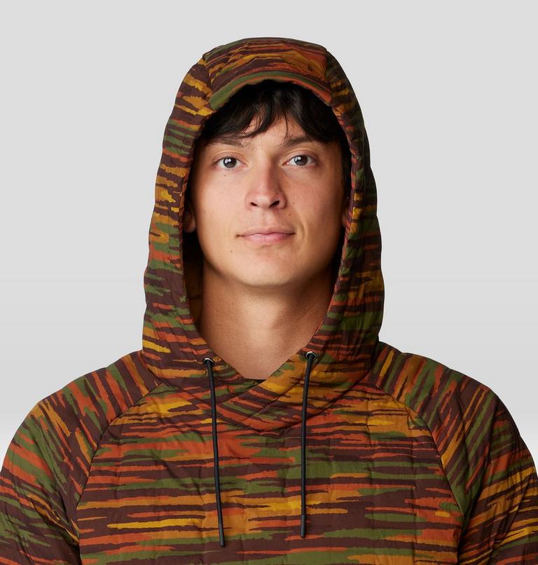 Men's Stretchdown Light Pullover Hoody, Color: Iron Oxide Stria Print, image 4