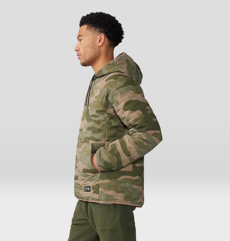Men's Stretchdown Light Pullover Hoody, Color: Trail Dust Camo Print, image 3