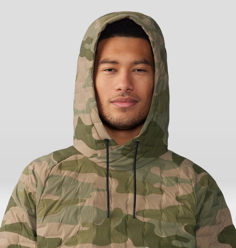Men's Stretchdown Light Pullover Hoody, Color: Trail Dust Camo Print, image 4