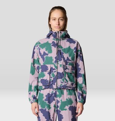 Women's Stryder Full Zip, Color: Blue Pine Blissed Dye Print, image 5