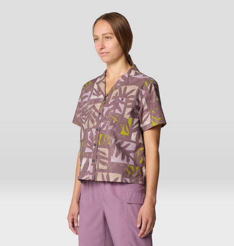 Women's Trail Sender Short Sleeve, Color: Warm Ash Meadows Print, image 3