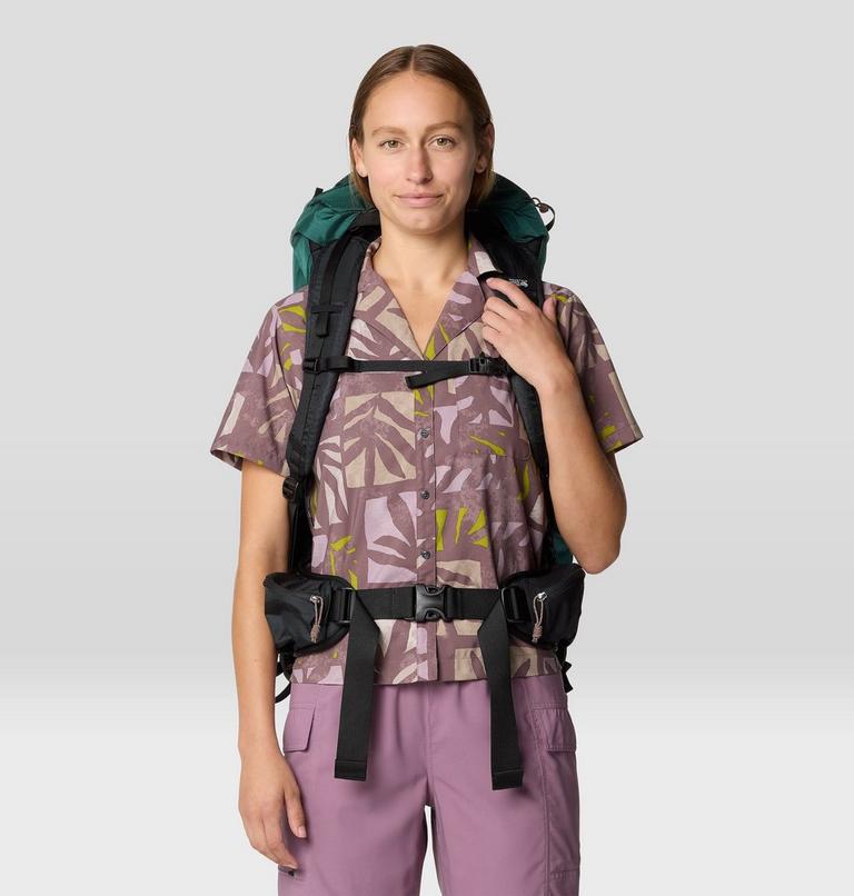 Women's Trail Sender Short Sleeve, Color: Warm Ash Meadows Print, image 6