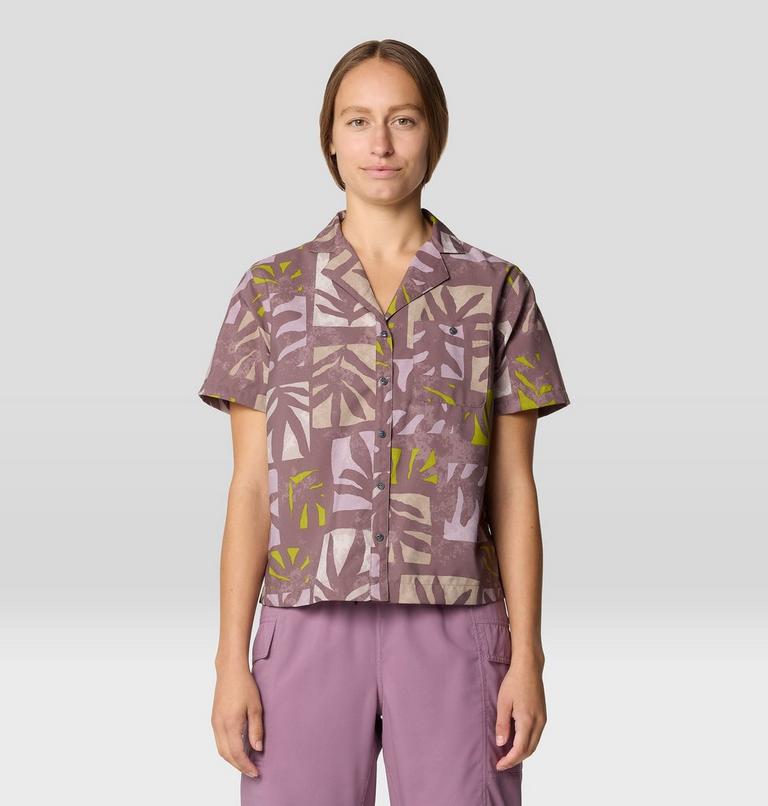 Women's Trail Sender Short Sleeve, Color: Warm Ash Meadows Print, image 1