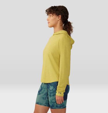 Women's Sunblocker Long Sleeve Hoody, Color: Bright Olive Heather, image 3