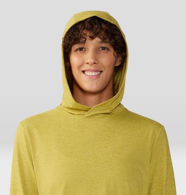 Women's Sunblocker Long Sleeve Hoody, Color: Bright Olive Heather, image 4