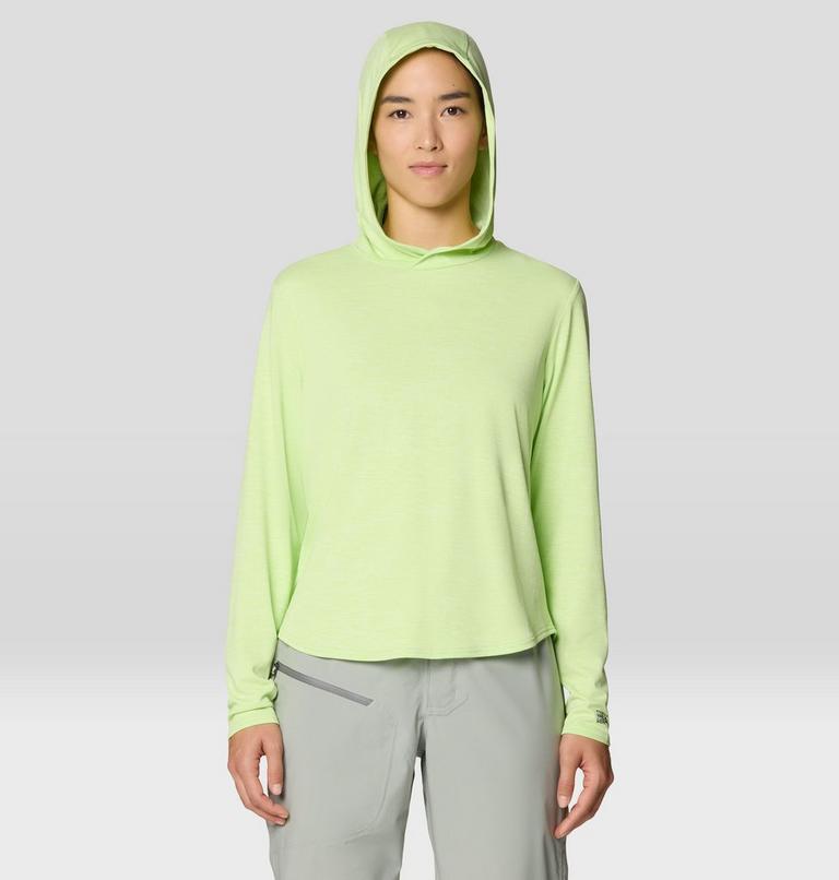 Women's Sunblocker Long Sleeve Hoody, Color: Frozen In Lime, image 6