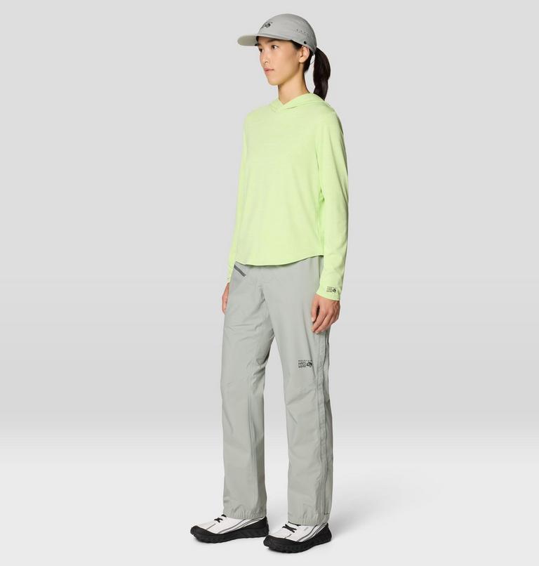 Women's Sunblocker Long Sleeve Hoody, Color: Frozen In Lime, image 2