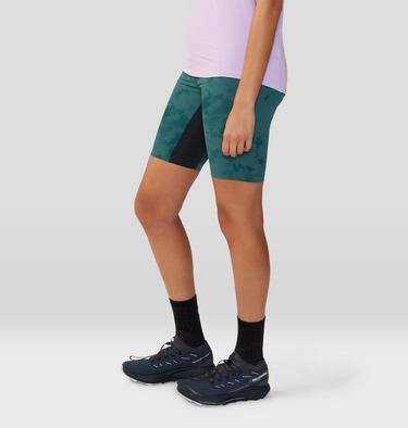 Women's Chockstone Trail Short Tight, Color: Aqua Green Nebula Print, image 7