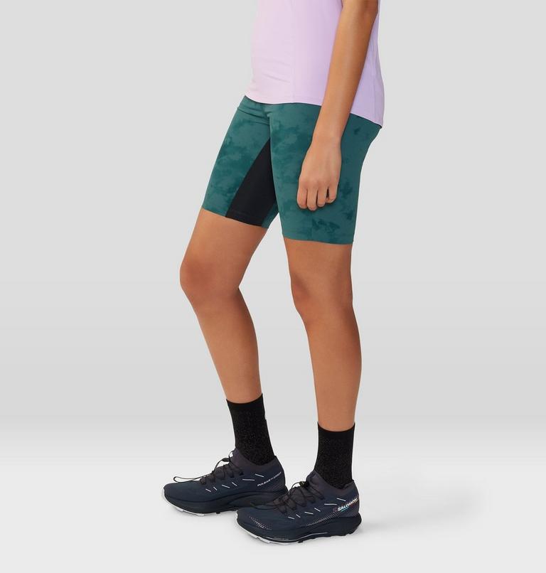 Women's Chockstone Trail Short Tight, Color: Aqua Green Nebula Print, image 3