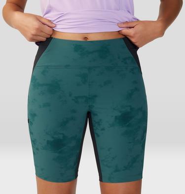 Women's Chockstone Trail Short Tight, Color: Aqua Green Nebula Print, image 8