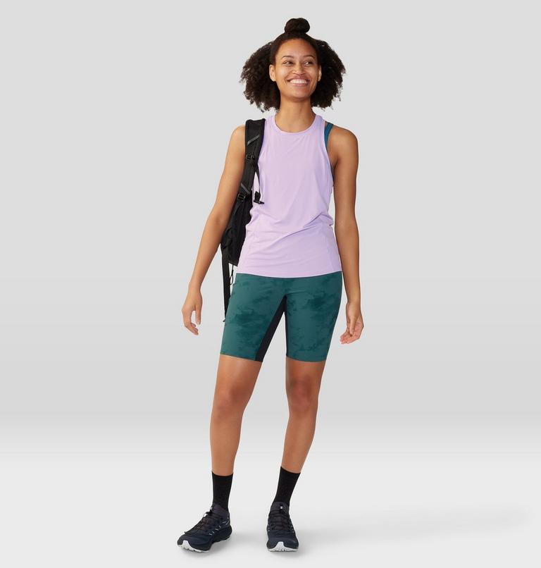 Women's Chockstone Trail Short Tight, Color: Aqua Green Nebula Print, image 6
