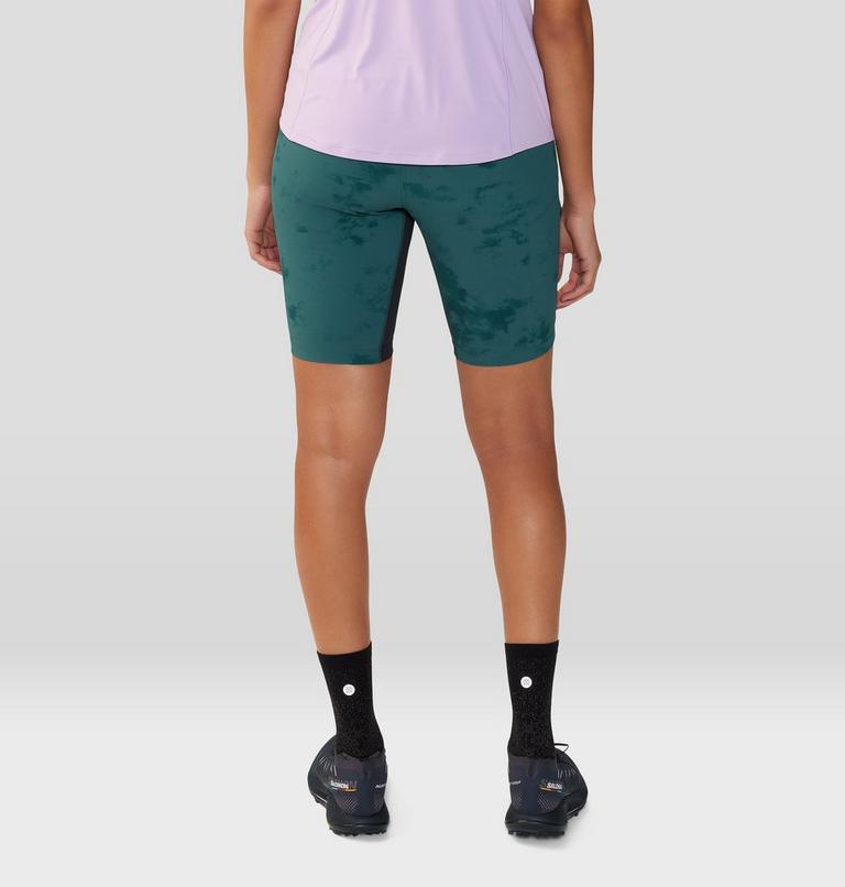 Women's Chockstone Trail Short Tight, Color: Aqua Green Nebula Print, image 2