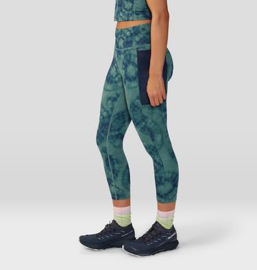 Women's Yuba Trail Crop, Color: Blue Pine Spore Dye Print, image 8