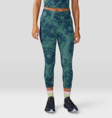 Women's Yuba Trail Crop, Color: Blue Pine Spore Dye Print, image 5