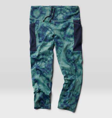 Women's Yuba Trail Crop, Color: Blue Pine Spore Dye Print, image 6